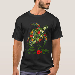 Camiseta Costa Maya México Tartaruga Marinha Trocal Hibisco