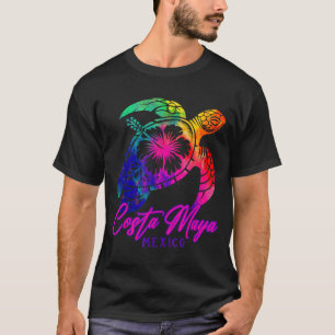 Camiseta Costa Maya México Tie Dye Tartaruga Marinha Hibisc