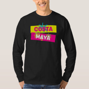 Camiseta Costa Maya Vacina Souvenir Palm Trees Cruise Sto
