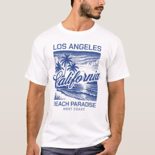 Camiseta Costa Oeste do Paraíso de Praia de Los Angeles Cal