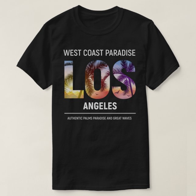 Camiseta Costa Oeste, Los Angeles California, Los Angeles (Frente do Design)