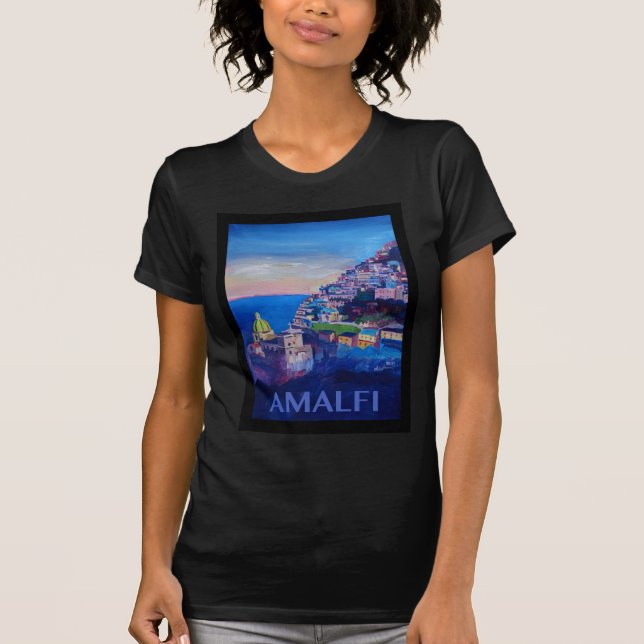 Camiseta Costa retro Italia de Amalfi do poster (Frente)