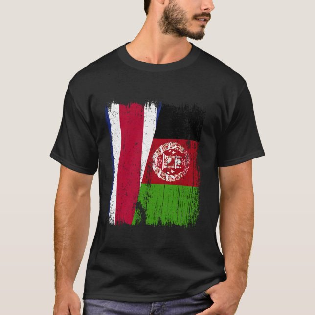 Camiseta Costa Rica Afghanistan Half Flag Costa Rican Afgha (Frente)