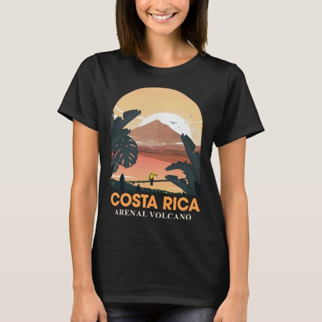 Camiseta Costa Rica Arenal Volcano Travel Beach Summer Vaca (Frente)