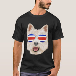 Camiseta Costa Rica Bandeira West Highland White Terrier Do