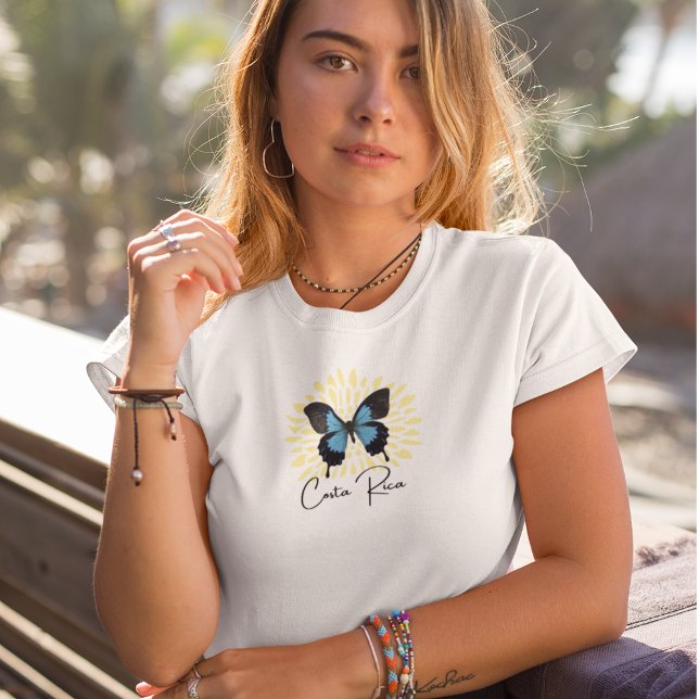 Camiseta Costa Rica Blue Morpho Butterfly Souvenir (Costa Rica Blue Morpho Butterfly Souvenir T-Shirt)