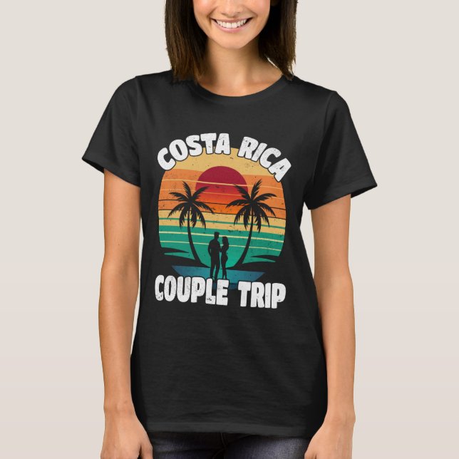 Camiseta Costa Rica Couple Trip Retro Sunset Costa Rica Vac (Frente)