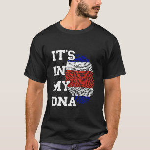 Camiseta Costa Rica Está No Meu DNA Bandeira Costarriquenha