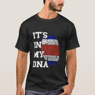Camiseta Costa Rica Está No Meu DNA Bandeira Costarriquenha