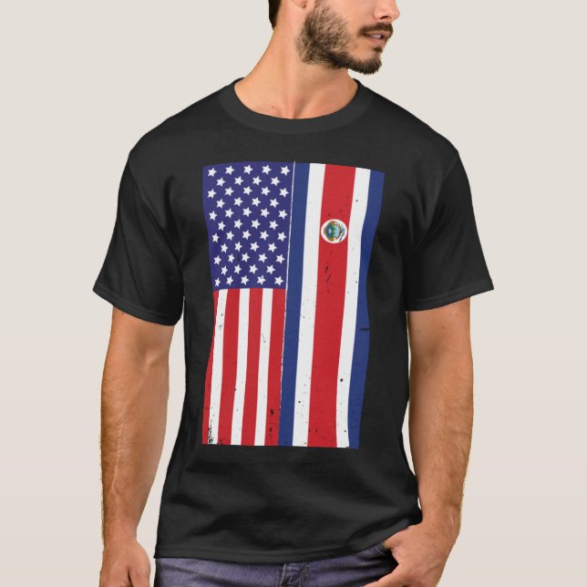 Camiseta Costa Rica EUA Bandeira American Vida Costa Rica L (Frente)