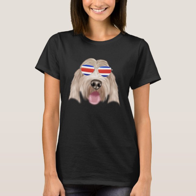 Camiseta Costa Rica Flag Grand Basset Griffon Vendeen Dog T (Frente)