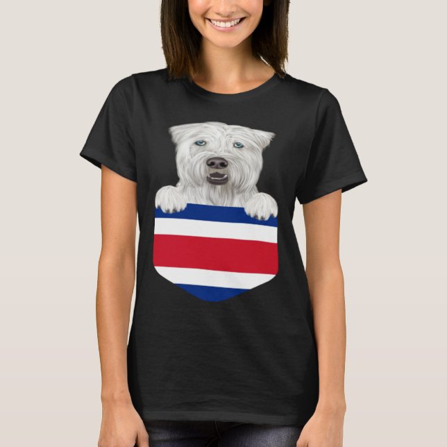 Camiseta Costa Rica Flag Soft Coated Wheaten Terrier Dog In (Frente)
