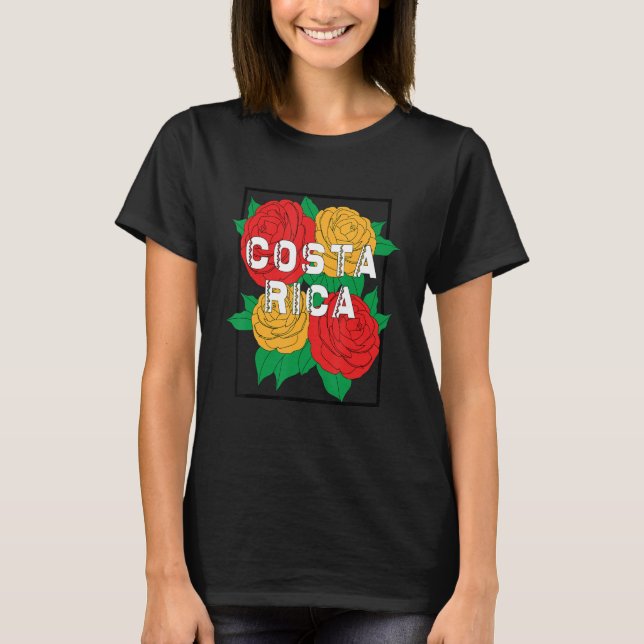 Camiseta Costa Rica Heritage Flower Traditional Cultural (Frente)
