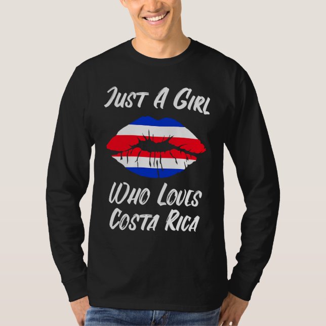 Camiseta Costa Rica Lips Mouth Love Flag (Frente)