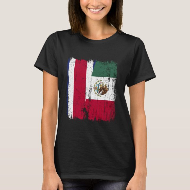 Camiseta Costa Rica México Meia Bandeira Costa-riquenho Mex (Frente)