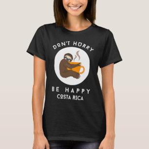 Camiseta Costa Rica Não Se Apresse Fique Feliz Café de Preg