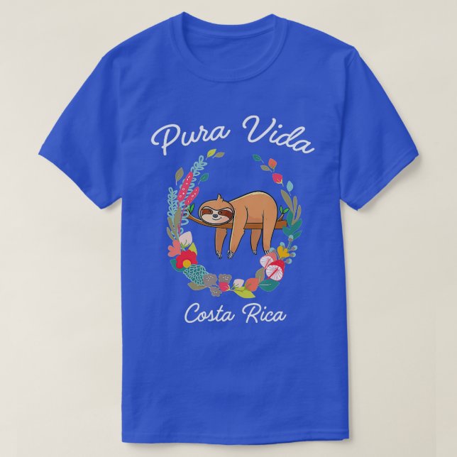 Camiseta Costa Rica Pura Vida Sloth  (Frente do Design)