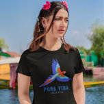 Camiseta Costa Rica Pura Vida Souvenir<br><div class="desc">Camiseta de souvenir da Costa Rica feminina em papagaio voador colorido "pura vida" design.</div>