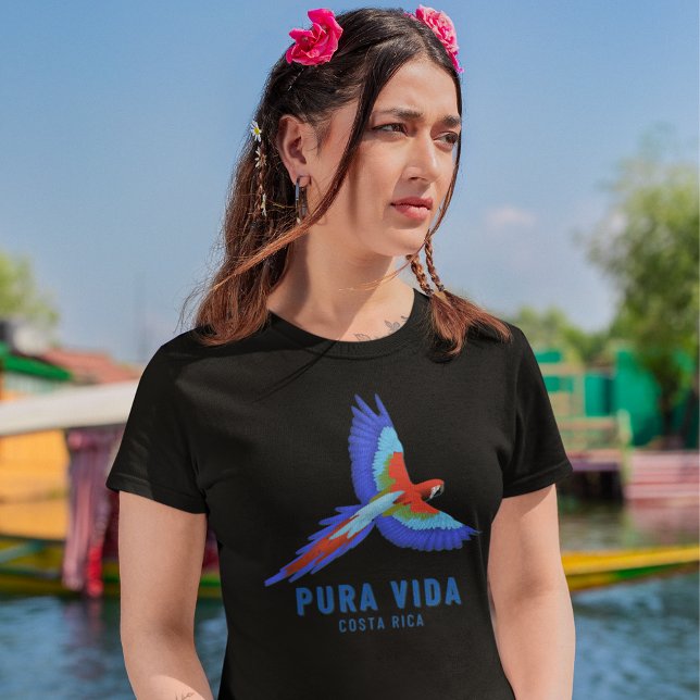 Camiseta Costa Rica Pura Vida Souvenir (Costa Rica Parrot Pura Vida Souvenir T-Shirt)