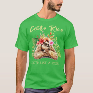 Camiseta Costa Rica Sloth Como uma Vacinação Chefe Souvenir