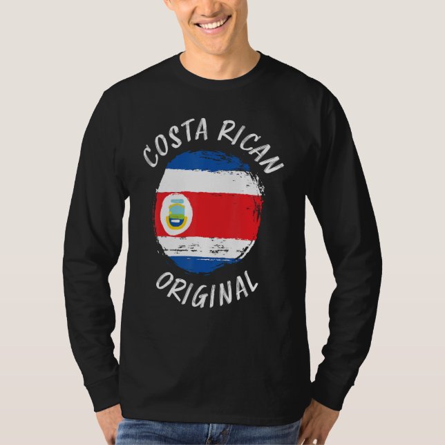 Camiseta Costa Rican Original  Tico Roots Costa Rica Flag (Frente)