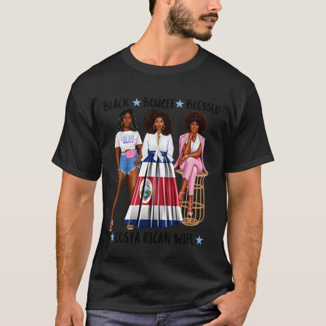 Camiseta Costa Rican Wife Black Latina From Costa Rica Afro (Frente)