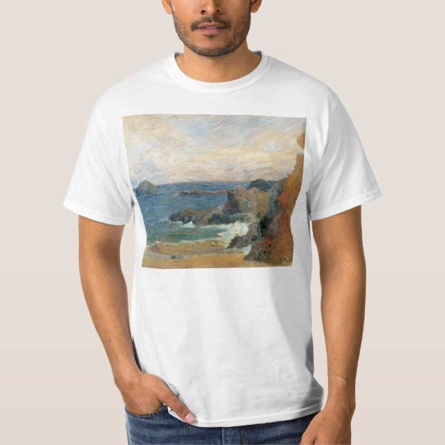 Camiseta Costa Rocky por Paul Gauguin, Impressionismo Vinta (Frente)