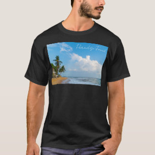 Camiseta Costa Tropical de Praia e Palmeiras Vista para o O