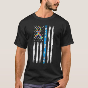 Camiseta Costas Azuis Fita Puzzle Autism A Bandeira America