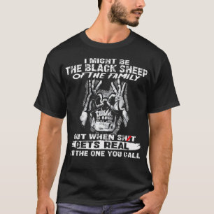 Camiseta (Costas) Caveira Eu Posso Ser A Ovelha Negra Da
