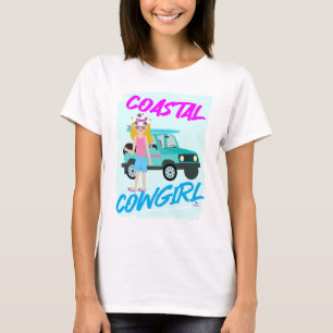 Camiseta Costeira Cowgirl Trend Engraçado Design Art