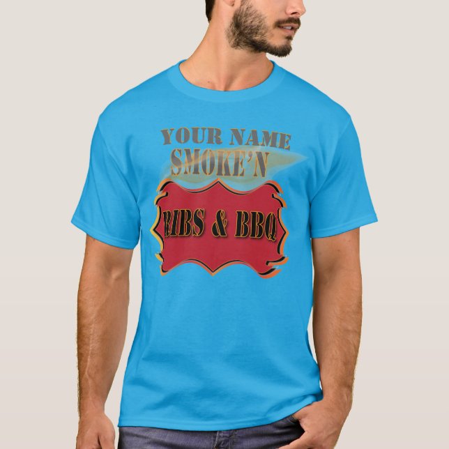 Camiseta costelas e churrasco fumantes (Frente)