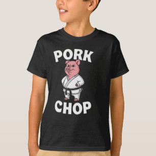 Camiseta Costeleta de Porco Karate Engraçado Porco Artes Ma