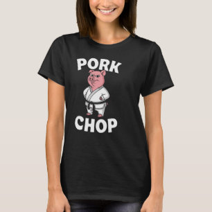 Camiseta Costeleta de Porco Karatê Engraçado Porco Artes Ma
