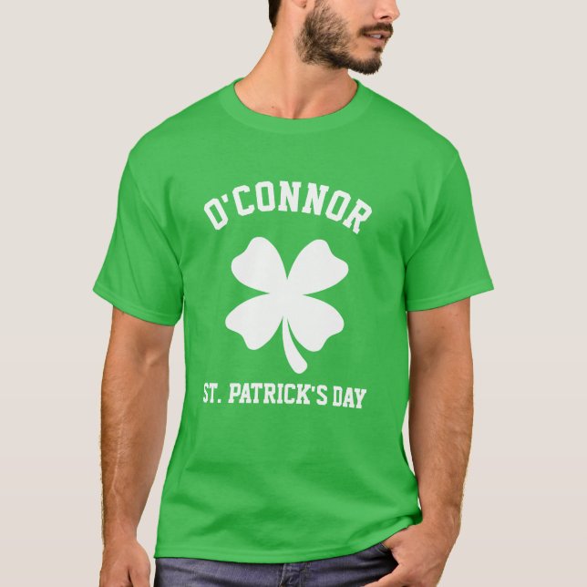 Camiseta Costum Name, Rua sortuda de Shamrock. Dia de Patri (Frente)