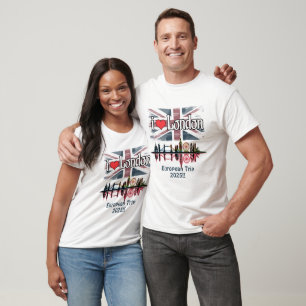 Camiseta Costume Adoro London Skyline Union Jack Souvenir