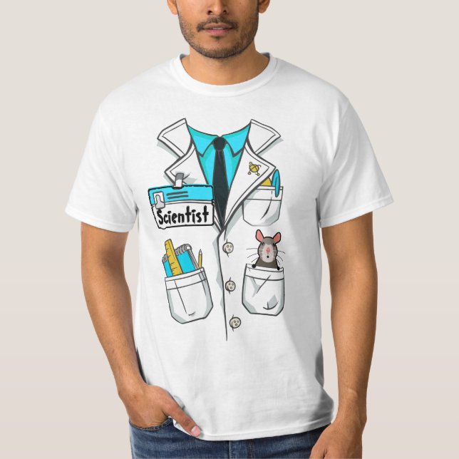 Camiseta Costume de Casaco do Laboratório de Nome de etique (Frente)