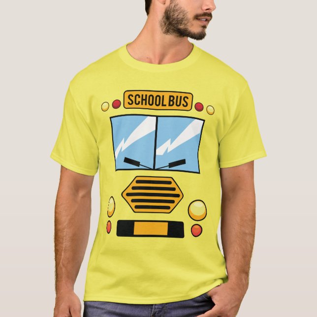 Camiseta Costume de veículo de roupas de ônibus escolar (Frente)