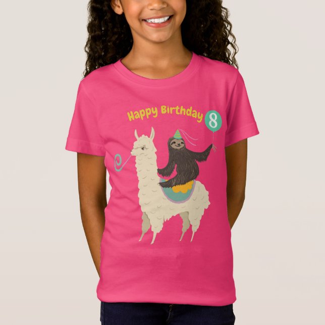 Camiseta Costume do aniversário do lama da equitação da (Frente)
