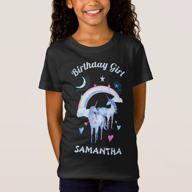 Camiseta Costume do arco-íris e unicórnios (Frente)