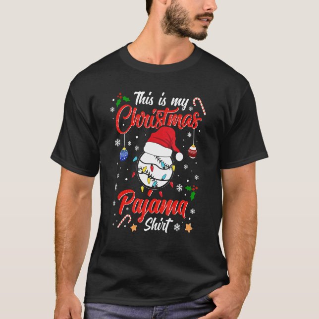 Camiseta Costume Family Baseball This is my Christmas Pajam (Frente)