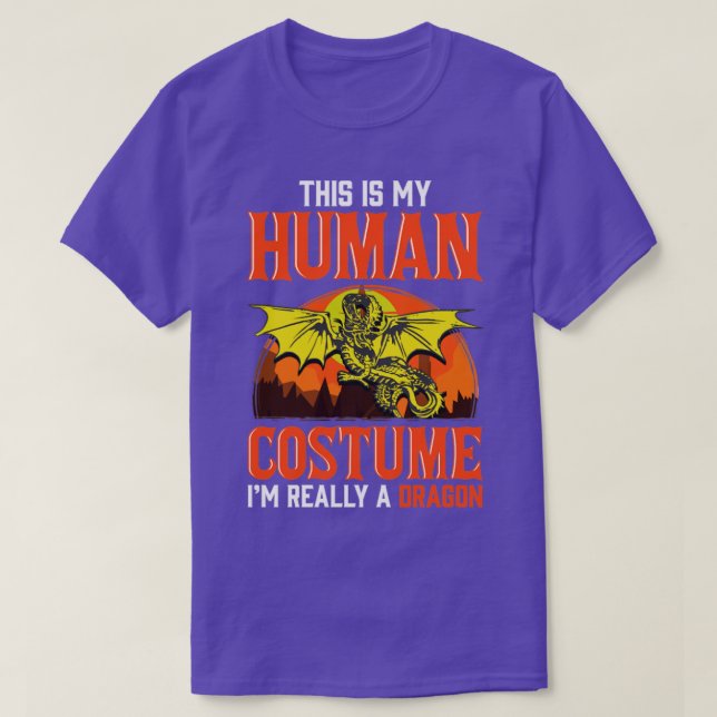 Camiseta Costume Humano Sou Realmente Um Dragão (Frente do Design)