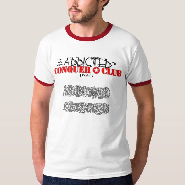 Camiseta Costume viciado/obcecado (Frente)