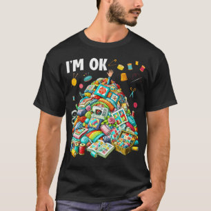 Camiseta Costura de Patchwork Engraçada Costureira Costuran