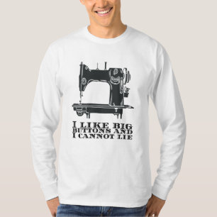 Camiseta Costura - Gosto De Botões Grandes E Não Posso Ment