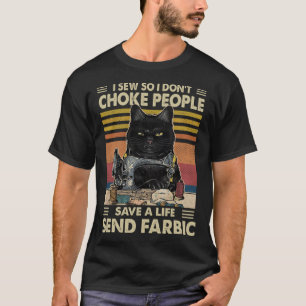 Camiseta Costurando Gatinhos Engraçados para que eu não eng