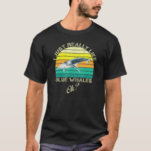 Camiseta Cota Animal De Baleias Azuis Com Design De Forma V