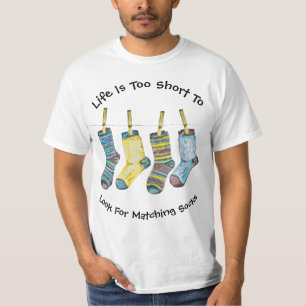 Camiseta Cota da vida dizendo Meias bonitas e diversão