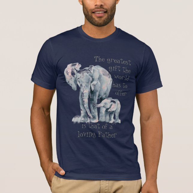 Camiseta Cota de Adorando Elefante Pai e Bebê Animal (Frente)