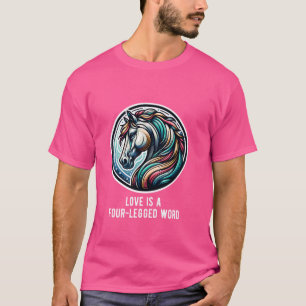 Camiseta Cota de Amor com Cavalo para Tripulação Animal e H